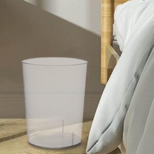 Modern Trash Can Clear Trash Can for Desk Rubbish Bin Round Waste Paper Basket Wastepaper Baskets for Living Room Bathroom Car Home Decor, 22cmx25cm