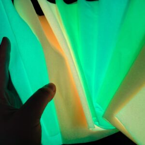 10pcs Glow in The Dark Fabric，Glow in The Dark Sewing Patchwork Fabric，Luminescent Quilting Fabricfor DIY Sewing, School Projects, Decoration, Crafting Projects and Multiple Usage(10in×10in)