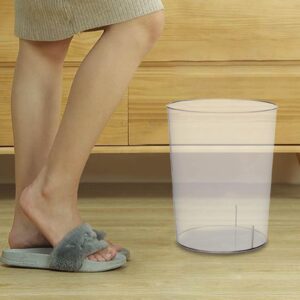 Modern Trash Can Clear Trash Can for Desk Rubbish Bin Round Waste Paper Basket Wastepaper Baskets for Living Room Bathroom Car Home Decor, 22cmx25cm