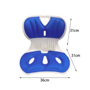 Lower Back Support Backrest Cushion Ergonomic Chair Posture Correction Attachment Sitting Back Posture Correction for Office Chairs Home Work, Blue