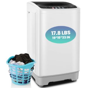 nictemaw portable washing machine, 17.8lbs capacity portable washer machine, 2.4cu.ft washer and dryer combo with drain pump, led display, 10 programs & 8 water levels for apartment, dorms, rv