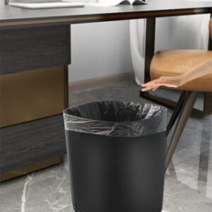 Feisco Small Trash Can for Bathroom with 60 Counts of Trash Bags,2.4 Gallon Bathroom Trash Can Wastebasket Garbage Container Bin for Bathroom Bedroom Kitchen Office (2, Black)