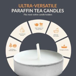 PAMI Premium Long-Lasting 2.5 Hours Burning Time Tealight Candles [100-Pack] - Unscented Tea Candles with- Paraffin Tealights with Beautiful Flame- Round Candles Perfect for Votive Candle Holders