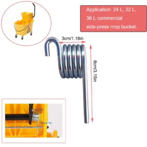 NentMent 2 Pack Water Press Spring Replacement for Commercial Mop Bucket Side-Press Wringer Torsion Springs for Combo on Wheels Heavy Duty Business Floor Cleaning Mopping Buckets Accessories