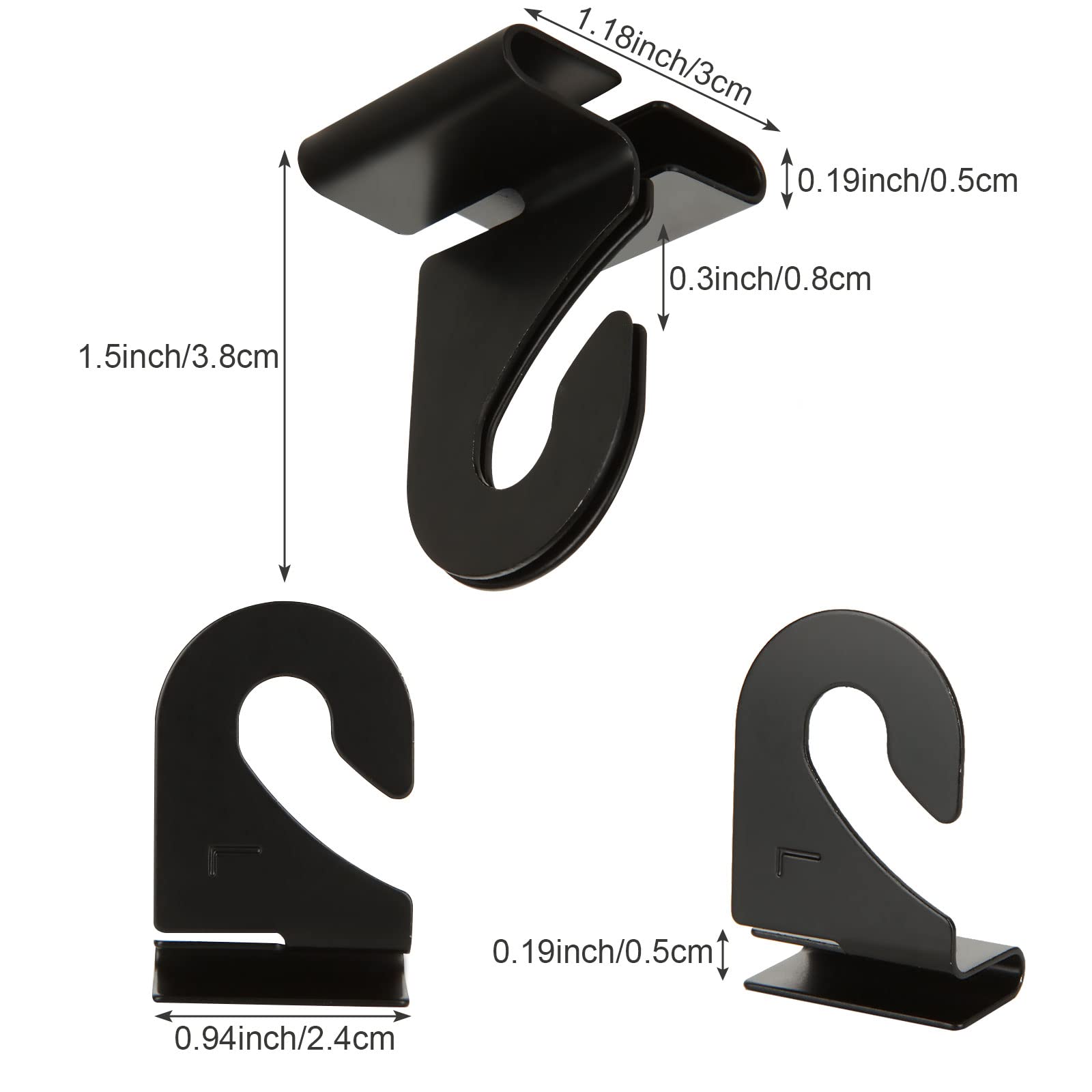 100 Pieces Metal Drop Ceiling Hooks, Right and Left Black Ceiling Hooks T-Bar Track Clip for Hanging Plants & Decorations, 20lbs Capacity Suspended Ceiling Hanger for Classrooms Offices