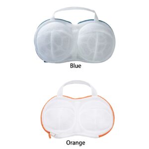 MISNODE Lingerie Bag Polyester Laundry Bra Meshs Bags 13x10 inch 3D Cup Shape Design Mesh Laundry Bag Built In 3D Cartilage Support Bra Laundry Bags for Washing Machines (Orange 2pcs)