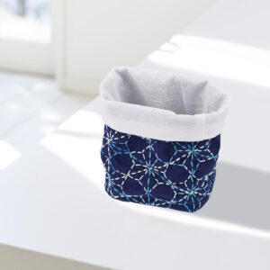 FREEBLOSS 4 Set DIY Sashiko Kit Mini Storage Basket Dark Blue Storage Basket Bins Baskets for Organizing Crafts for Adults Home Handcraft