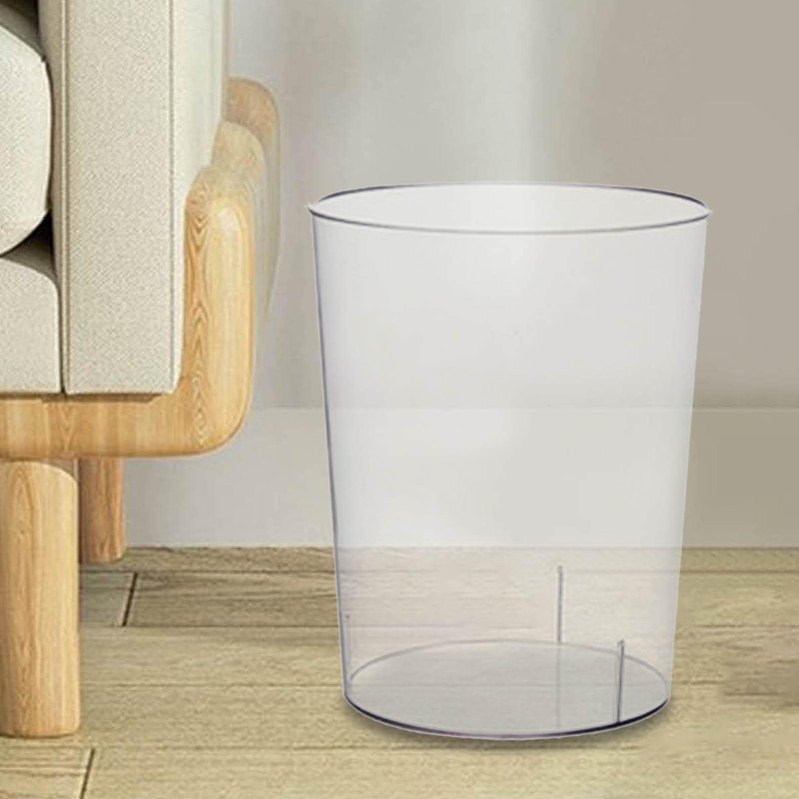 Modern Trash Can Clear Trash Can for Desk Rubbish Bin Round Waste Paper Basket Wastepaper Baskets for Living Room Bathroom Car Home Decor, 22cmx25cm