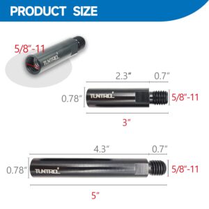 TUNTROL 5/8"-11 Thread Rotary Extension Shaft Set, 5" & 3" & 3" Aluminum Connecting Rod Extender for Car Polisher, Angle Grinder, Backing Plate