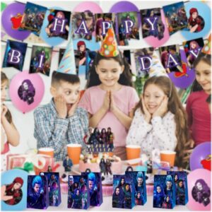 Vibbint Descendants Party Supplies, 12pcs Goodie Bags for Birthday Party Decorations