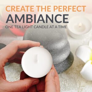 PAMI Premium Long-Lasting with 8 Hours Burning Time Tealight Candles [50-Pack] - Unscented Tea Candles- Paraffin Tealights with Beautiful Flame- Round Candles Perfect for Votive Candle Holders