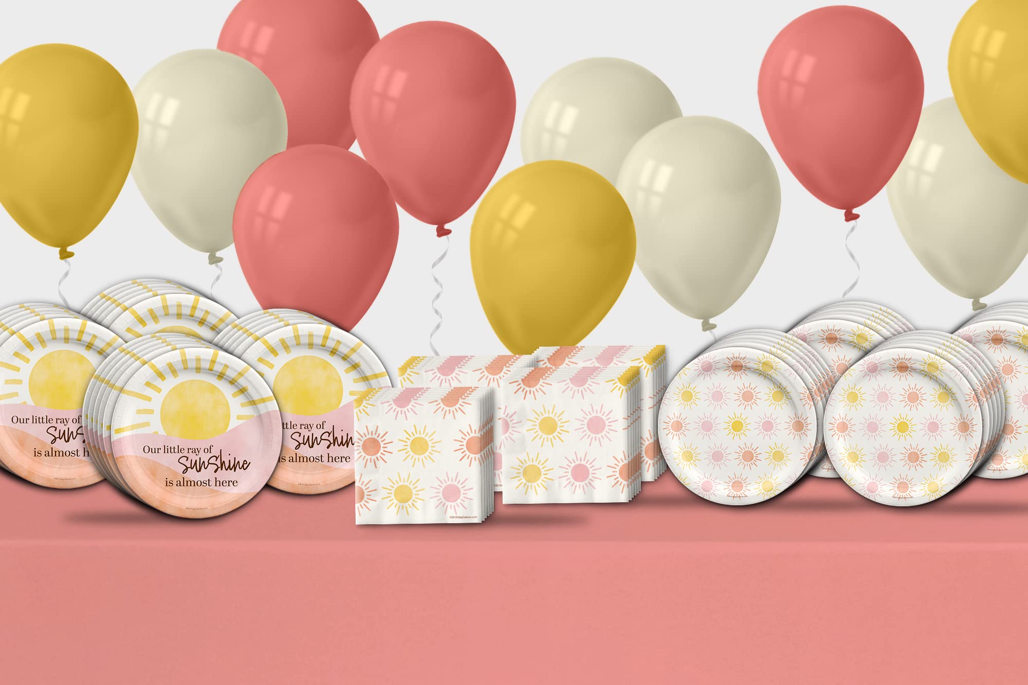 Little Ray of Sunshine Baby Shower Party Supplies Kit For 24