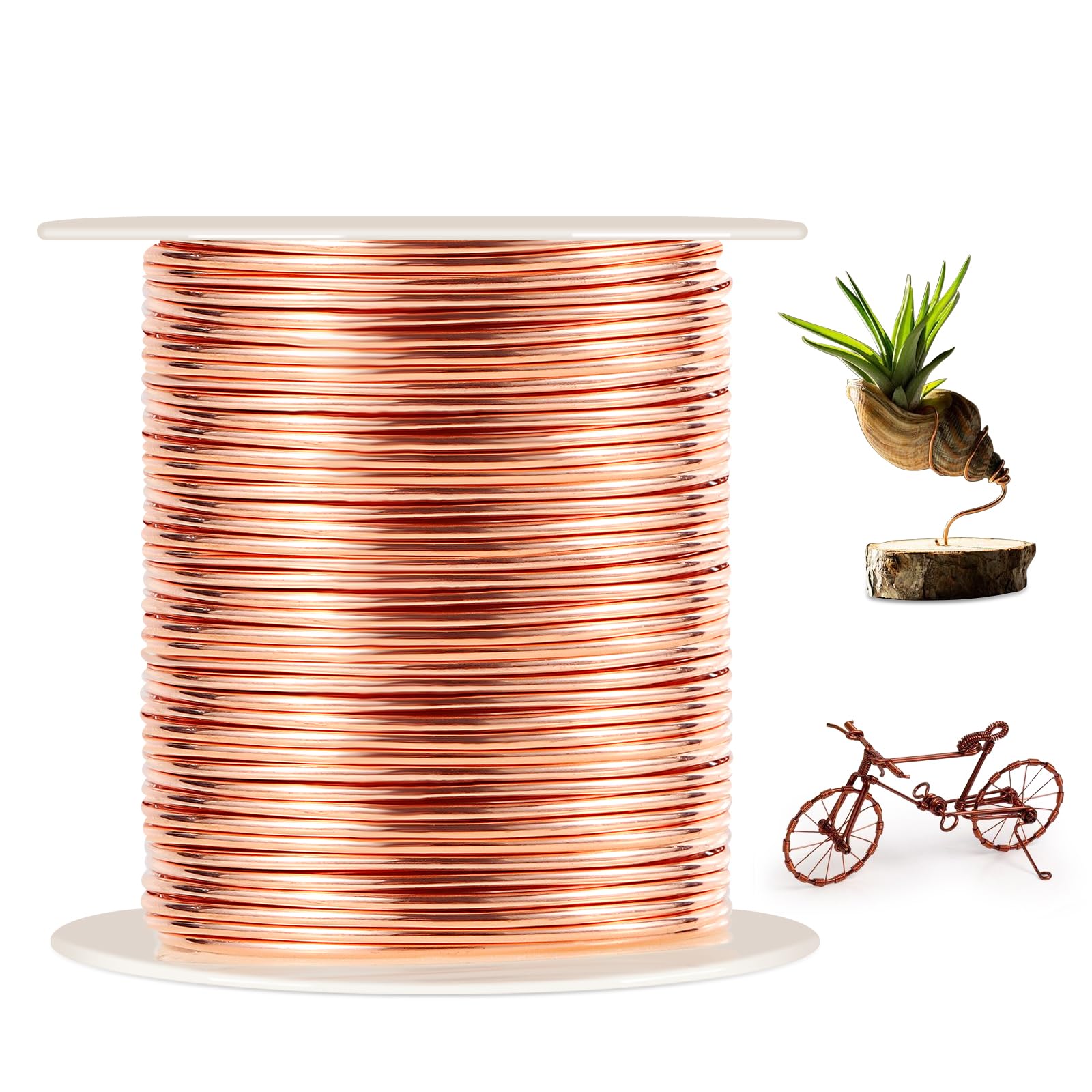 99.9% Dead Soft Copper Wire, 16 Gauge/ 1.3 mm Diameter, 127 Feet / 39m, 1 Pound Spool Pure Copper Wire, Jewelry Making Wire for Crafts, Christmas Wreaths Tree, Garland and Floral Flower Arrangements