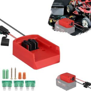 biuonga Power Wheel Adapter for Milwaukee 18V Battery, Milwaukee power adapter Conversion Kit with Switch, Fuse & Wire Terminals Switch Fuse Holder 16AWG Wire Kit with 30Amp Fuses, Red