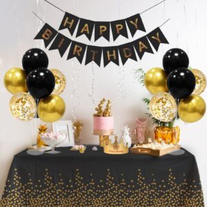 ZJDHPTY Black and Gold Balloon Stand Centerpiece Table Decorations Black and Gold Party Decorations for Birthday Wedding Retirement Anniversary Father's Day New Year Graduation 2024(Black gold set5)