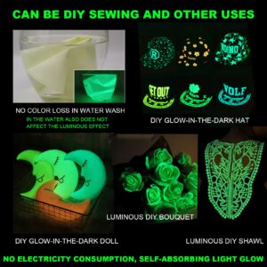 10pcs Glow in The Dark Fabric，Glow in The Dark Sewing Patchwork Fabric，Luminescent Quilting Fabricfor DIY Sewing, School Projects, Decoration, Crafting Projects and Multiple Usage(10in×10in)