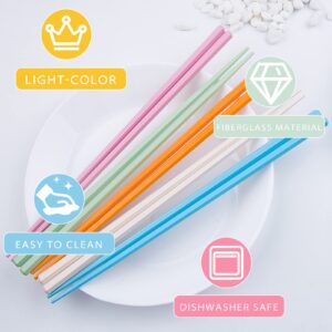 10 Pairs Chopsticks-Reusable Chopsticks Dishwasher Safe, 9.63 inch/24.5cm Fiberglass Non-Slip for Family/ Restaurant Sushi Ramen Rice Japanese Korean Chop Sticks, Chinese Chop Sticks- Pink