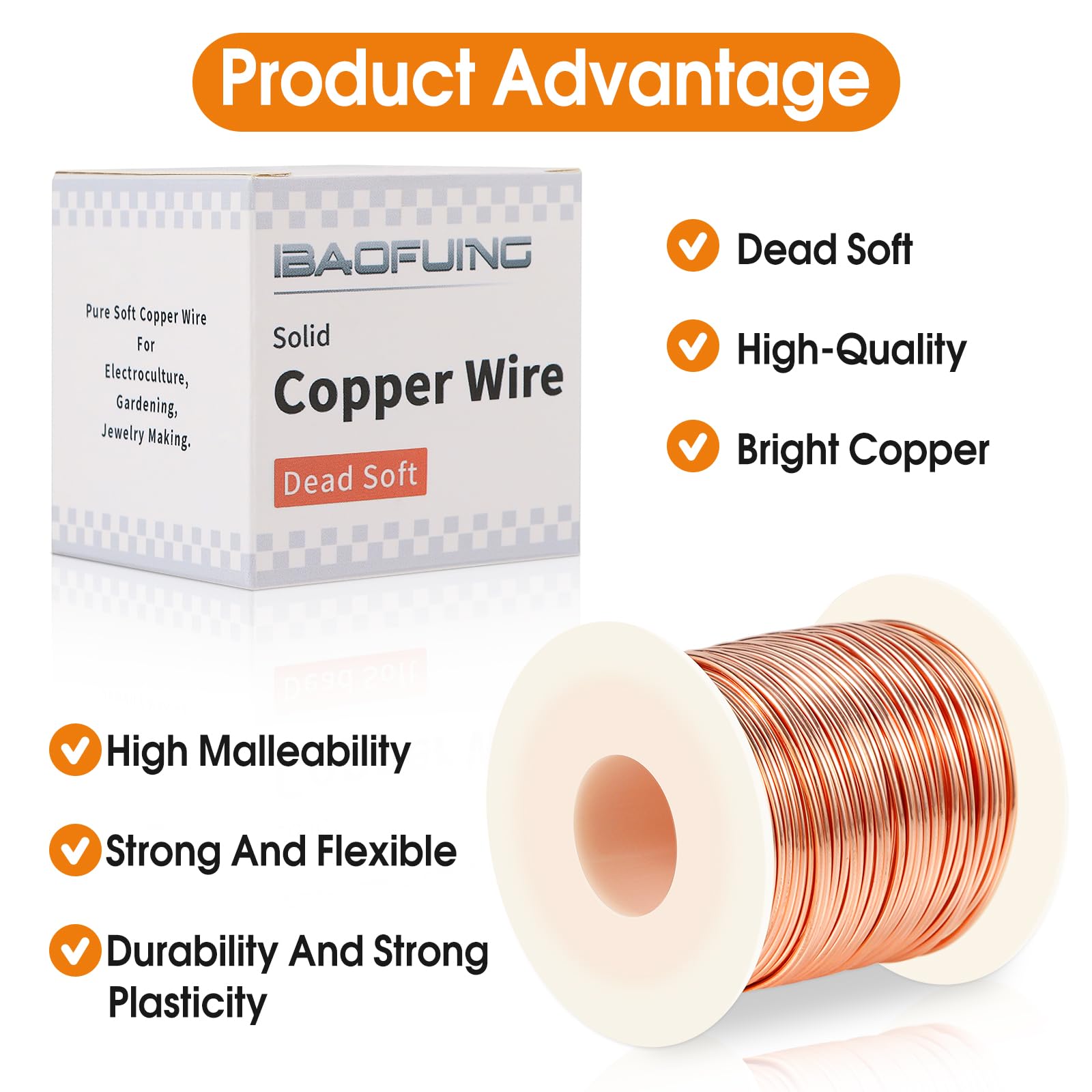 99.9% Dead Soft Copper Wire, 16 Gauge/ 1.3 mm Diameter, 127 Feet / 39m, 1 Pound Spool Pure Copper Wire, Jewelry Making Wire for Crafts, Christmas Wreaths Tree, Garland and Floral Flower Arrangements