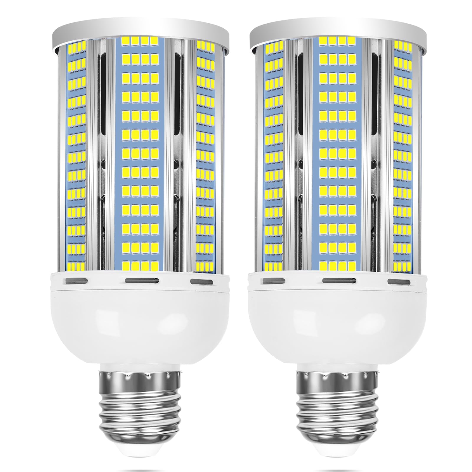 2 Pack 400W Equivalent Led Corn Light Bulb, 6000 Lumen 6000K Daylight 50W LED Corn Lamp, E26/E27 Medium Base for Indoor Garage Factory Warehouse Backyard 85V-265V