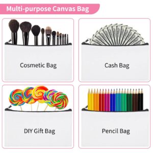 Valyria Sublimation Blanks Cosmetics Bag Bulk Heat Transfer Makeup Pouches Zipper Canvas Pen Case Pencil Pouch Travel Toiletry Bag for Travel DIY Craft 12 Pieces