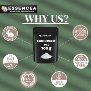 Carbomer 940 100gm by Essencea Pure Bulk Ingredients | High Viscosity | Pure CARBOMER 940 (3.53 Ounces)