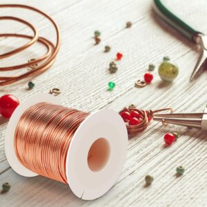 99.9% Dead Soft Copper Wire, 16 Gauge/ 1.3 mm Diameter, 127 Feet / 39m, 1 Pound Spool Pure Copper Wire, Jewelry Making Wire for Crafts, Christmas Wreaths Tree, Garland and Floral Flower Arrangements