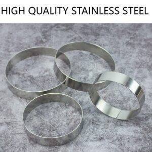 Stainless Steel Cooking Rings Molds 3.15”Egg Ring 6”Pancake Ring 8”Omelet Ring Nonstick Cooking Rings Egg Cooking Rings for Griddle Frying Eggs Pancake Omelette Muffins Sandwiches Waffles Breakfast