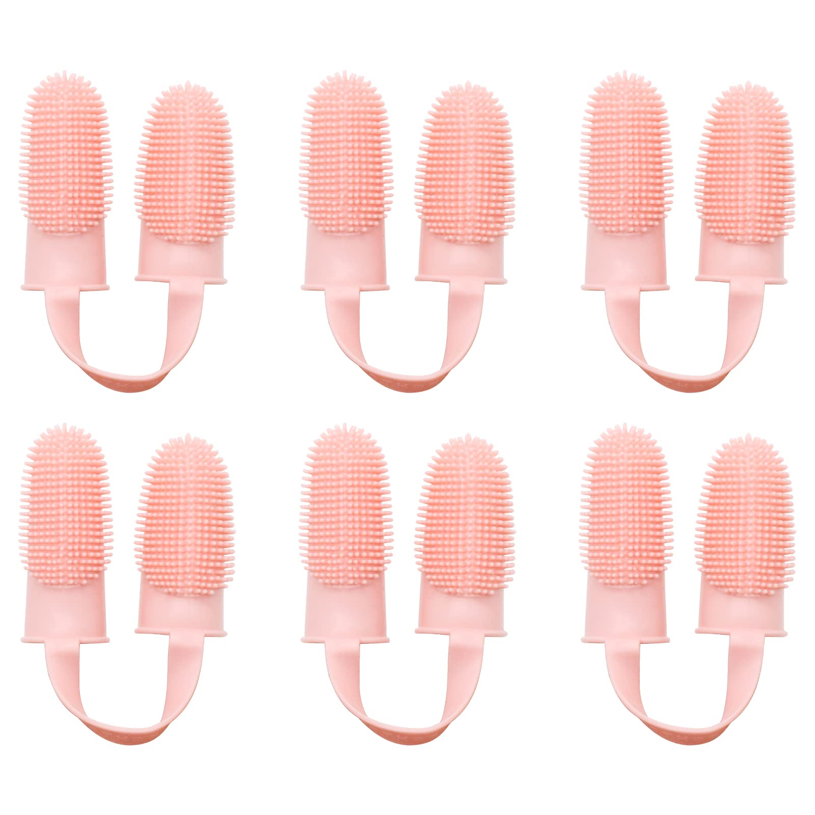 Koiernr Dog Toothbrush Kit, 6Pack Dog Finger Toothbrush for Dog Teeth Cleaning&Dog Dental Care, Cat Toothbrush Dog Tooth Brush Puppy Toothbrush Pet Toothbrush (Pink (6-Pack))