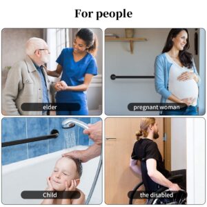 Black Shower Grab Bar w/Anti-Slip Knurled Grip 36 Inch, Zepolu Stainless Steel Bathroom Handicap Grab Bars, Safety Bar Balanced Handrail, Handicap Injury Elderly Senior Assist Support Shower Handle