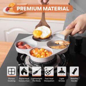 WonLynn Granite Egg Pan, 4-Cup Nonstick Omelet Pan,Lightweight and Easy to Clean Frying Pan for Breakdast and Pancake,Suitable for Gas Stove and Induction Cookers