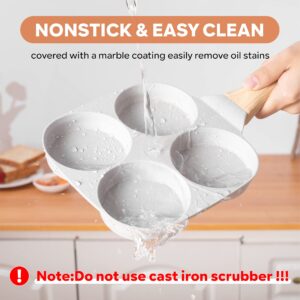 WonLynn Granite Egg Pan, 4-Cup Nonstick Omelet Pan,Lightweight and Easy to Clean Frying Pan for Breakdast and Pancake,Suitable for Gas Stove and Induction Cookers