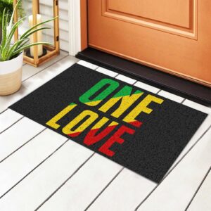 nichpedr welcome rectangular door mat rasta one love art entrance way rugs doormats soft non-slip washable bath rugs floor mats for home bathroom kitchen 16x24 inch