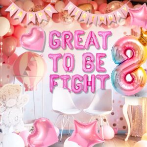 42 PCS Great to Be Eight Birthday Decoration Girls Eight is Great Birthday Balloons 8 Years Old Birthday Decoration Girls 8th Birthday Decoration