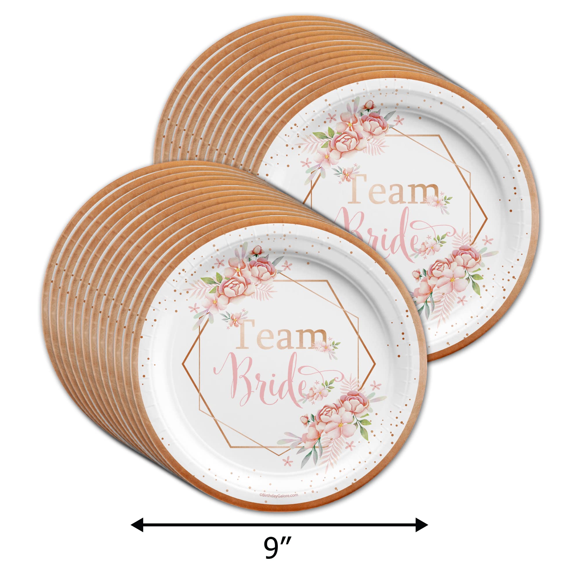 Team Bride Floral Bridal Shower Party Supplies Set Plates and Napkins Kit for 24