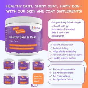 PawPuk Paws Skin Health Vitamins Supplements for Dogs, Radiant Skin & Coat, Reduced Itching Shedding, Healthy Immune System, Natural Antioxidants, EPA, DHA, Omega 3 Fatty Acids, 90 Soft Chews