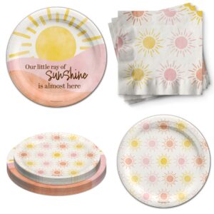 little ray of sunshine baby shower party supplies kit for 24