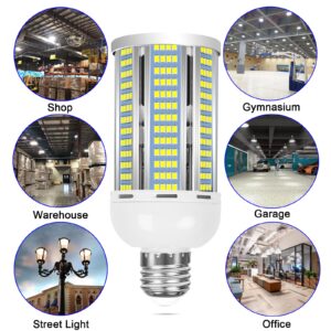 2 Pack 400W Equivalent Led Corn Light Bulb, 6000 Lumen 6000K Daylight 50W LED Corn Lamp, E26/E27 Medium Base for Indoor Garage Factory Warehouse Backyard 85V-265V