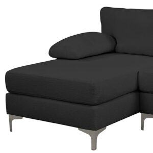 Casa Andrea Milano Luxury Modern Large Boucle U-Shape Sectional Sofa, Double Extra Wide Chaise Lounge Couch