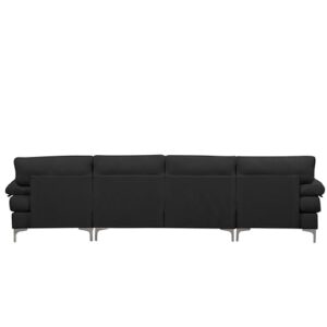 Casa Andrea Milano Luxury Modern Large Boucle U-Shape Sectional Sofa, Double Extra Wide Chaise Lounge Couch