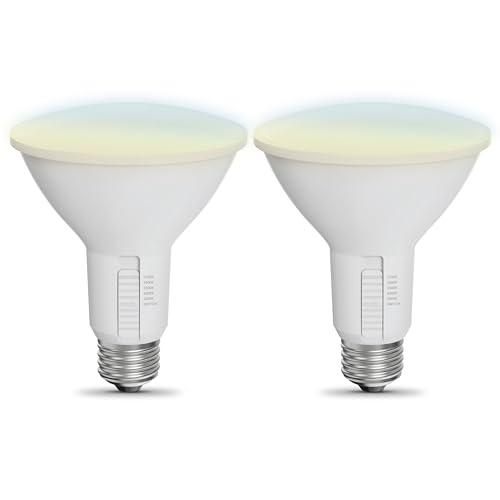 Feit Electric PAR30 LED Light Bulb, 75W Equivalent, Dimmable, Color Selectable 6-Way, E26 Medium Base, 90 CRI, 750 Lumens, Damp Rated Flood Light Bulb, 22-Year Lifetime, PAR30DM/6WYCA/2, 2 Pack