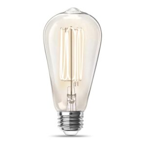 Feit Electric ST19 Vintage Edison LED Light Bulb, 40W Equivalent, Dimmable, 2700K Soft White, E26 Base, Clear Glass Thin Filament Lighting Bulbs, 15,000-Hour Lifetime, ST1940/927CATFIL/2, 2 Pack