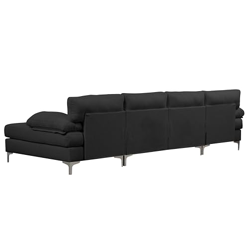 Casa Andrea Milano Luxury Modern Large Boucle U-Shape Sectional Sofa, Double Extra Wide Chaise Lounge Couch