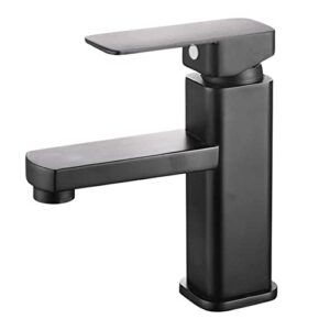 waterfall bathroom faucet, matte black simple stylish no leakage kitchen sink faucet with ceramic valve core, hot water cold water 2 modes for bathroom kitchen hotel