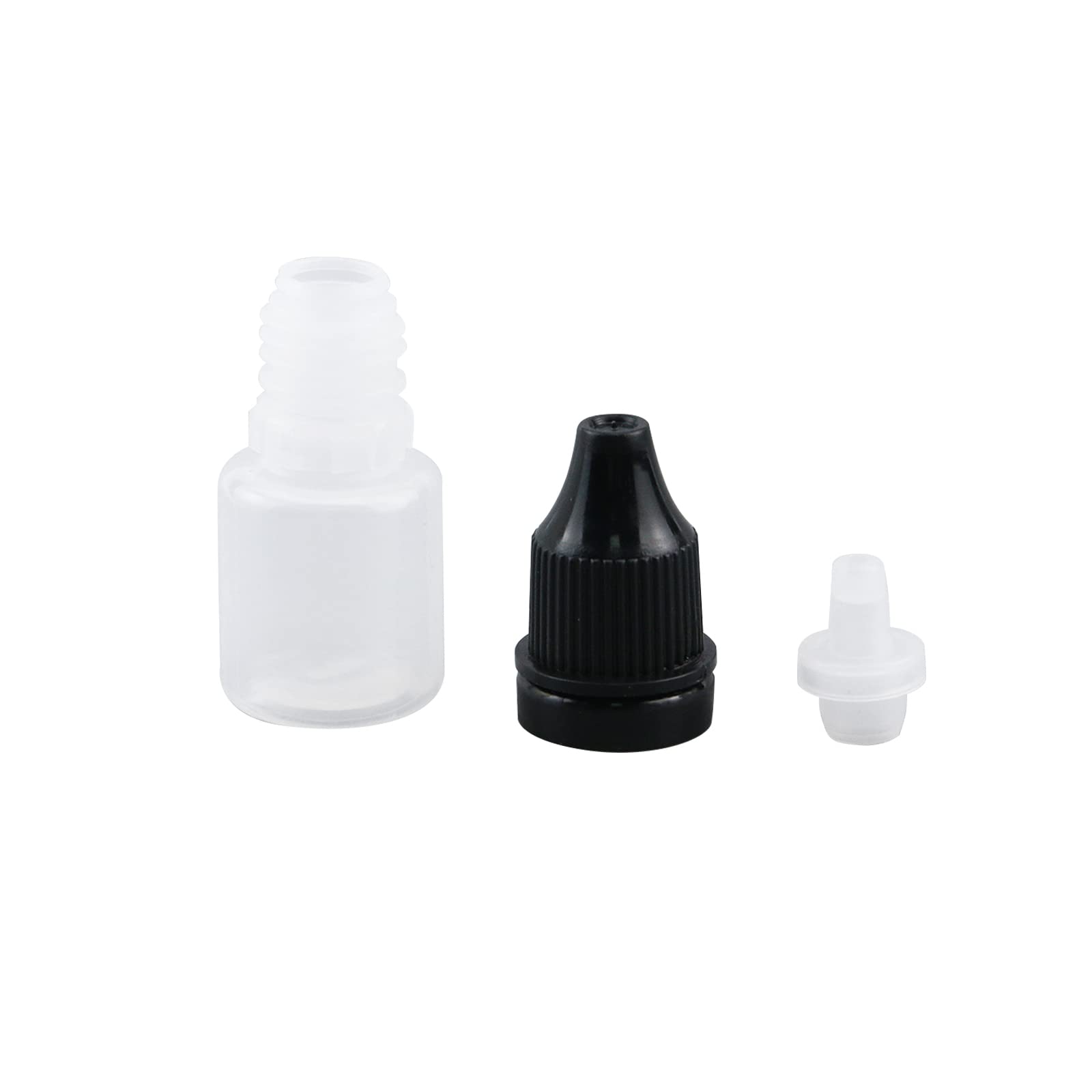 T Tulead 10PCS Plastic Squeezable Bottles Dropper Blttles Empty Squeezable Dropper Container Essential Oil Container Black 7ML