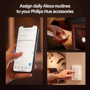 Philips Hue Smart Light Starter Kit - Includes (1) Bridge, (1) Dimmer Switch and (2) A19 LED Bulbs - White and Color Ambiance Color-Changing Light - 800LM - E26 - Control with App or Voice Assistant