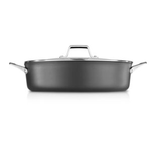 calphalon premier 7 quart sauteuse pan with lid, hard-anodized nonstick cookware with mineralshield technology, dishwasher & oven safe