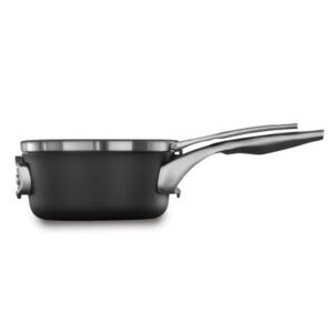 calphalon premier space saving 1.5 quart sauce pan with lid, hard-anodized nonstick cookware with mineralshield technology, dishwasher and oven safe