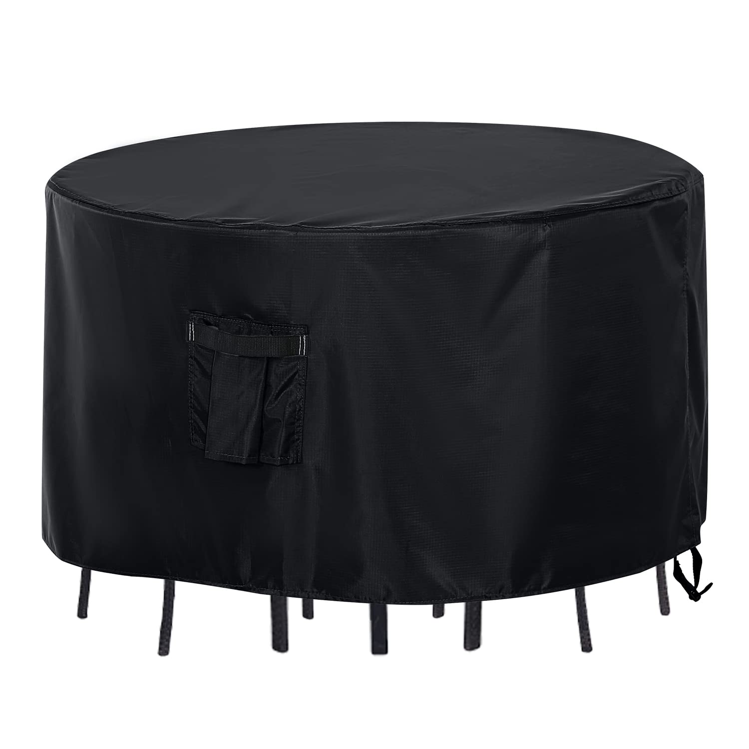 ABCCANOPY Table Cover Round Table Cover Outdoor Furniture Cover Furniture Waterproof and Dustproof Windproof Tear Resistance UV Resistance Universal Furniture Table Cover 60Dx28 InchesBlack