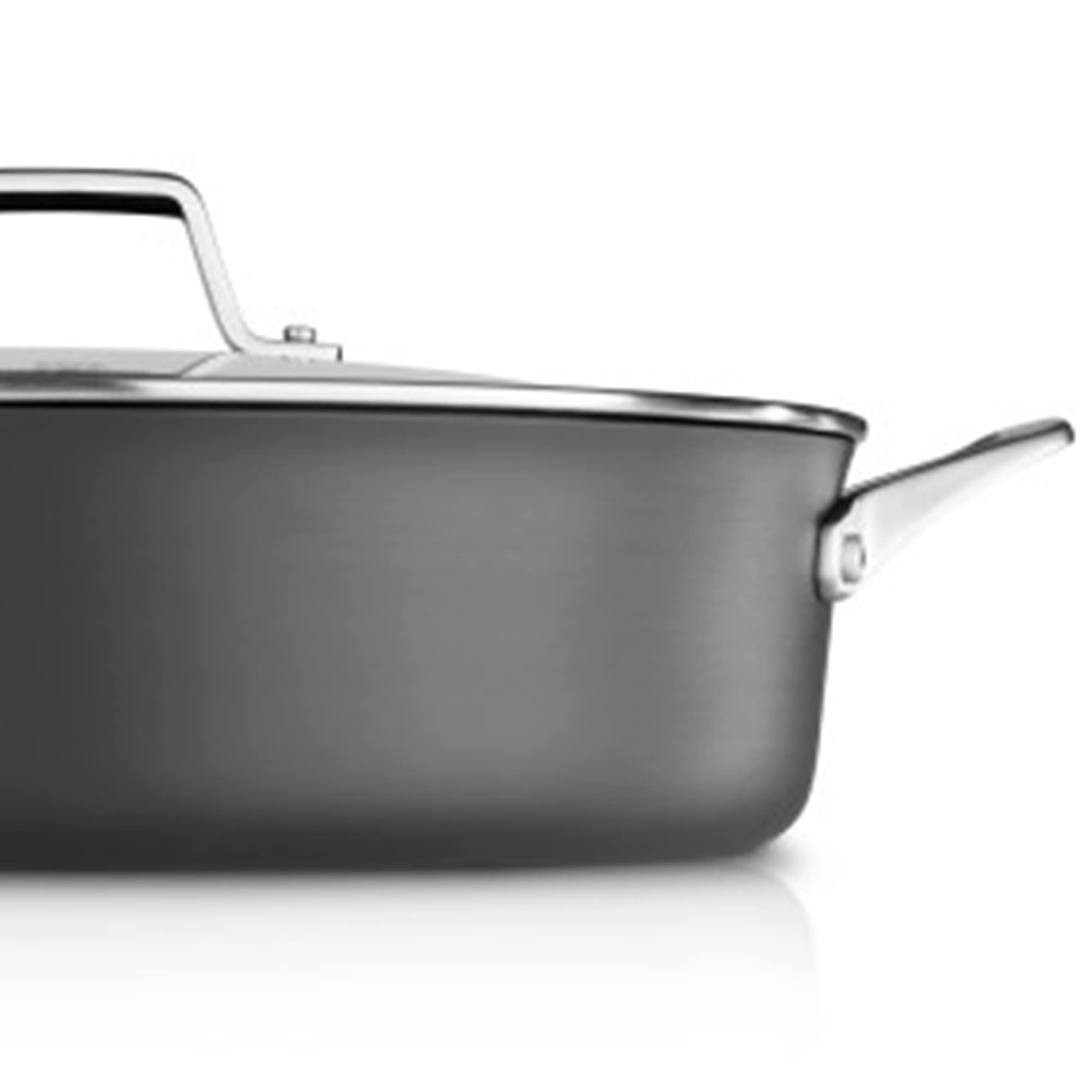 Calphalon Premier 7 Quart Sauteuse Pan with Lid, Hard-Anodized Nonstick Cookware with MineralShield Technology, Dishwasher & Oven Safe