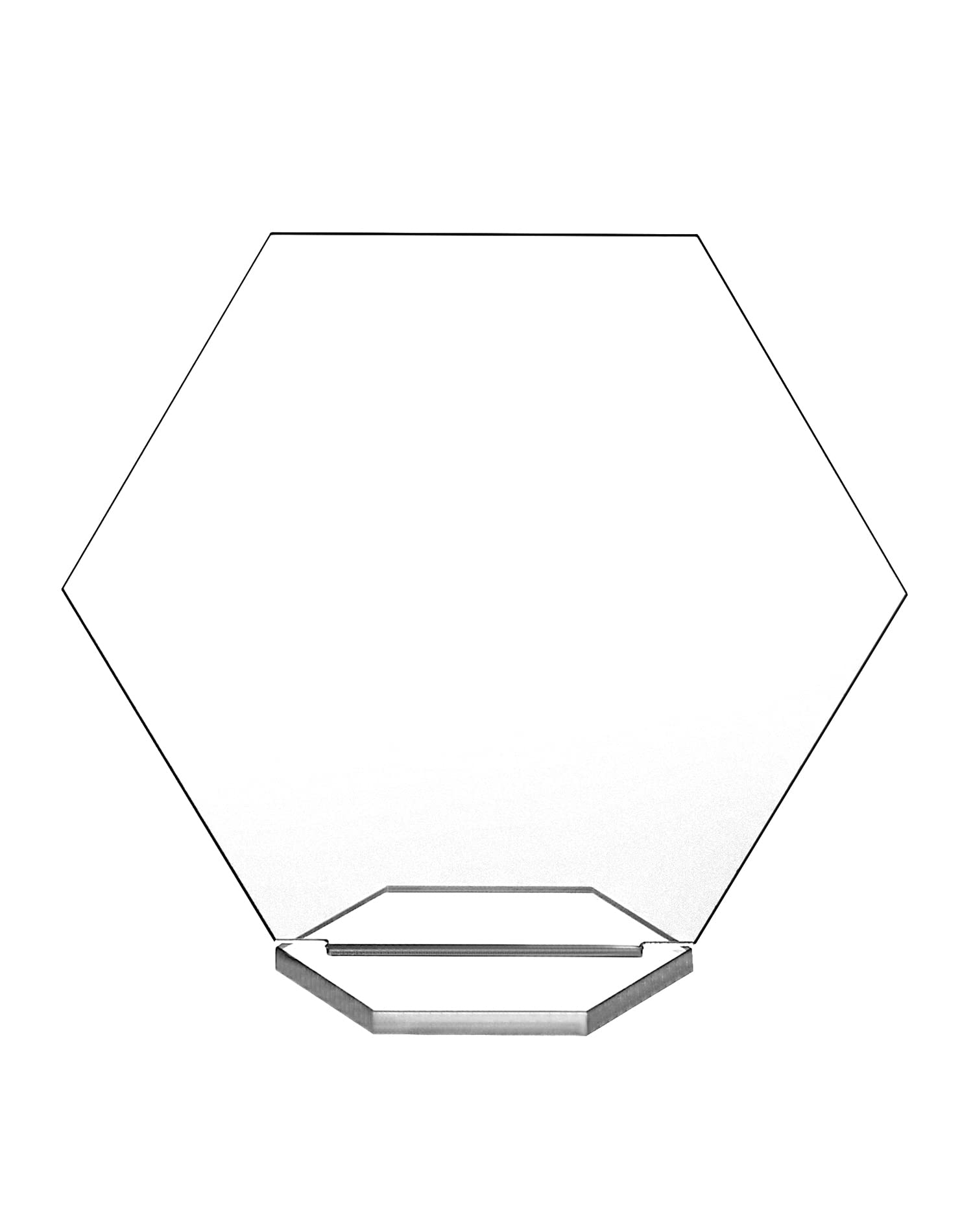 QWORK Clear Acrylic Hexagonal Place Cards, 25 Pack Acrylic Tabletop Sign & Holder, DIY Table Name Cards Plates for Wedding Reception Event Party Centerpiece Table Decorations